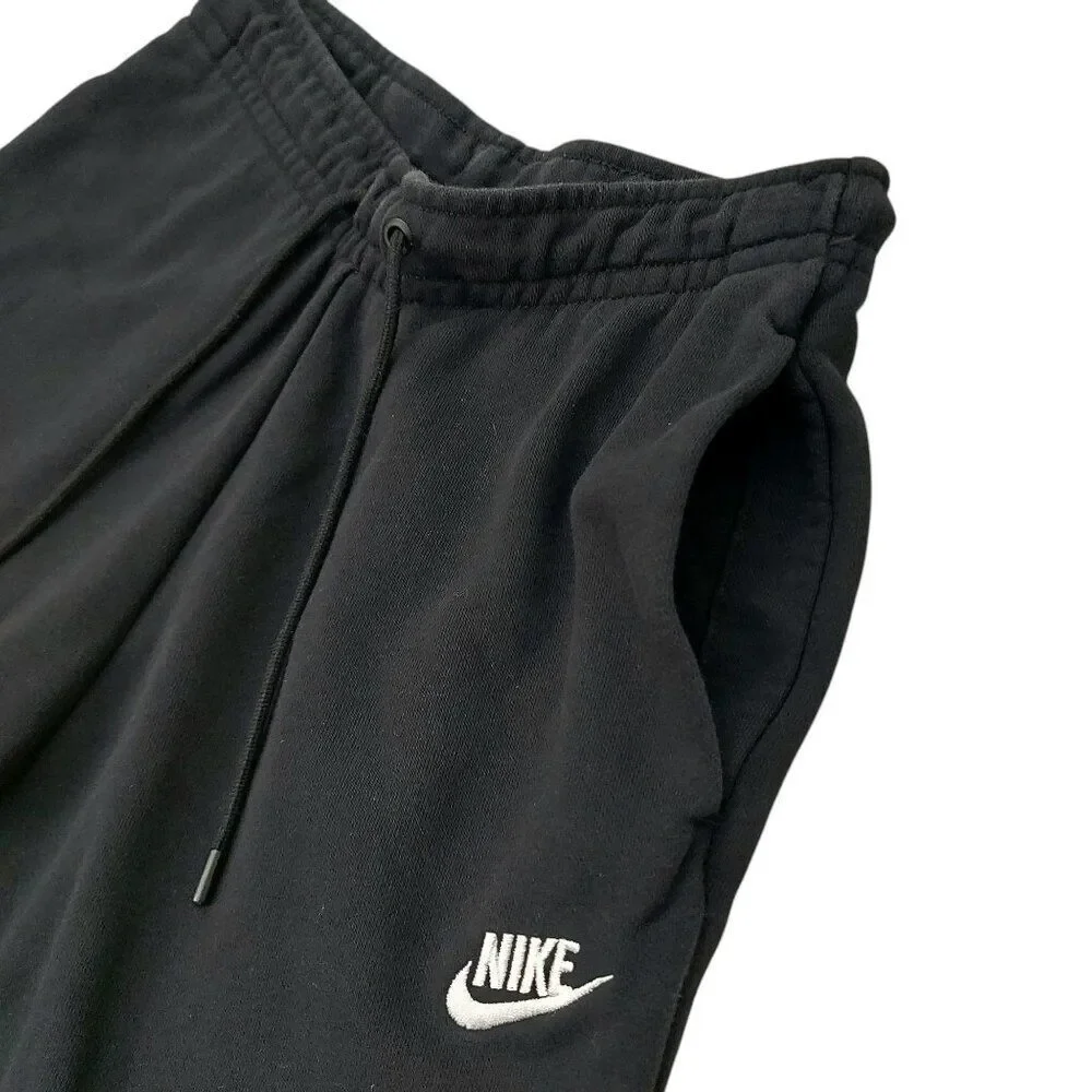 Nike Sweatpants Junior XS Black Swoosh Fleece Knit Comfy Athletic Performance